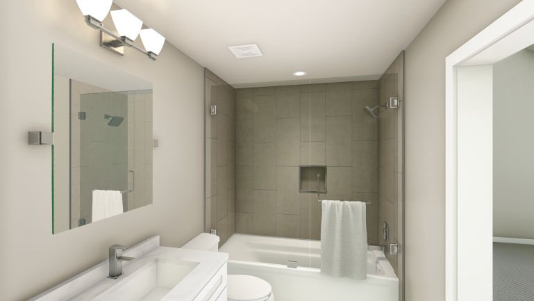 Park Meadows, Park City Ski Home Guest Bathroom by Tarsier 3D Studio