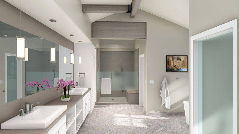 Park Meadows, Park City Ski Home Master Bathroom by Tarsier 3D Studio