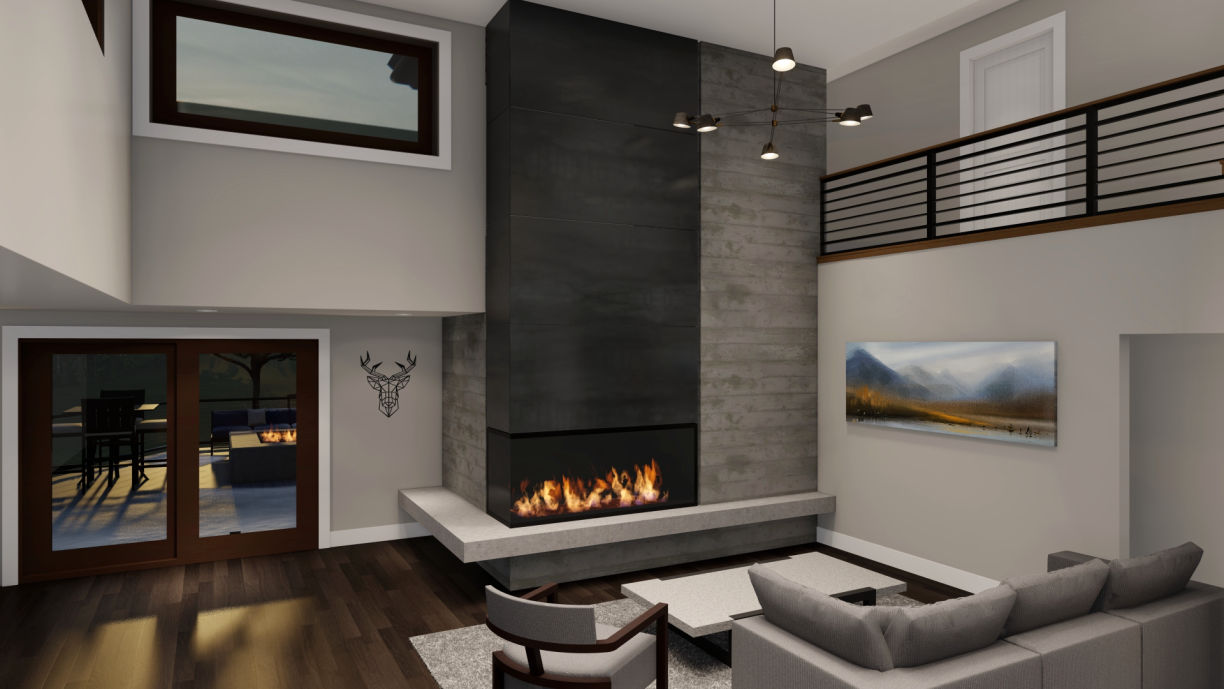 Old Town, Park City Ski Home Fireplace Design by Tarsier 3D Studio