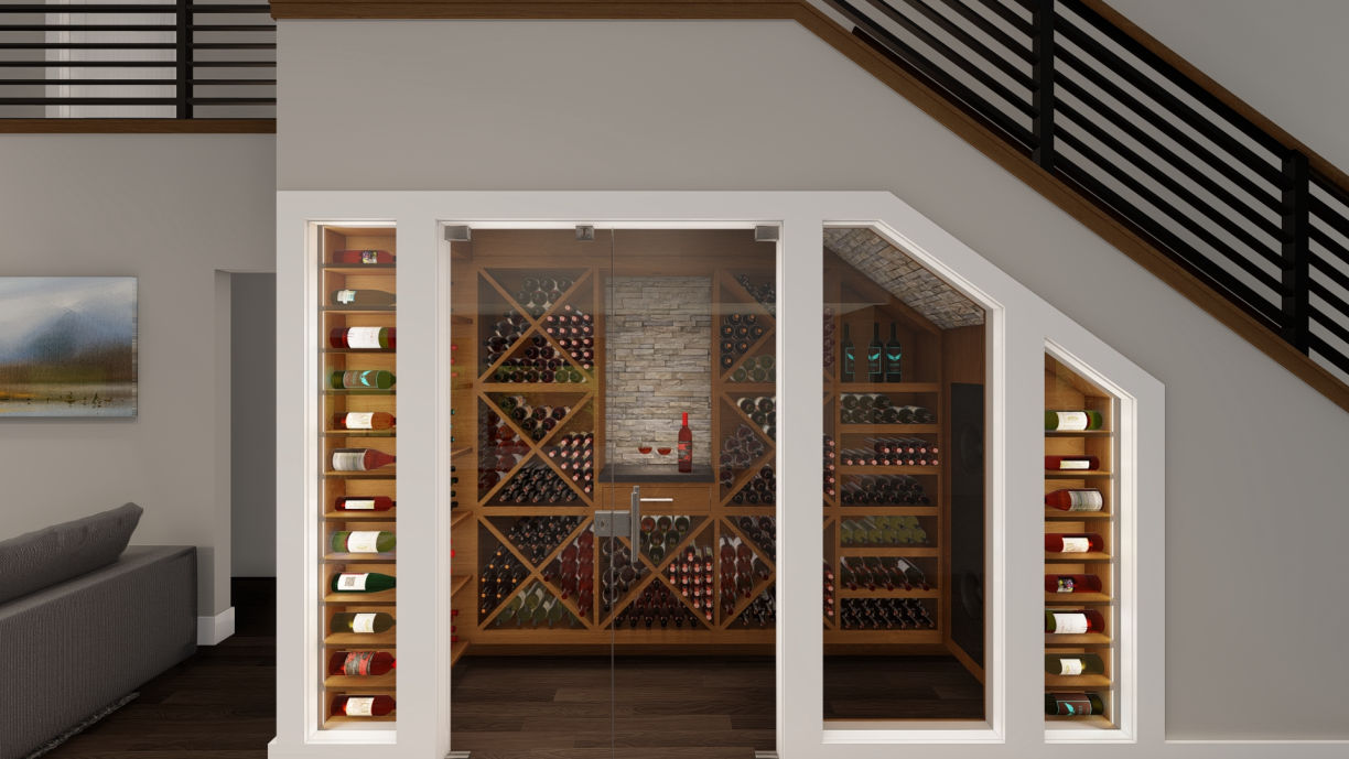 Old Town, Park City Ski Home Wine Room by Tarsier 3D Studio