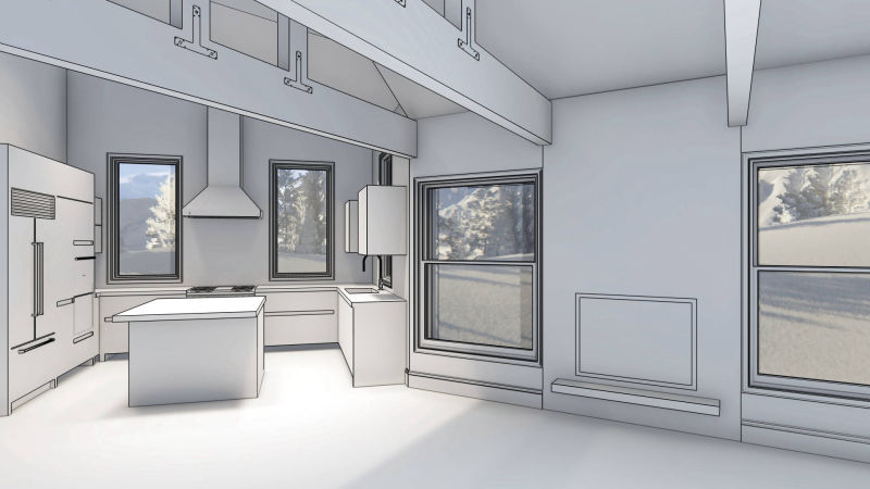 Kitchen Design and Drawing in Park City Utah by Tarsier 3D Studio