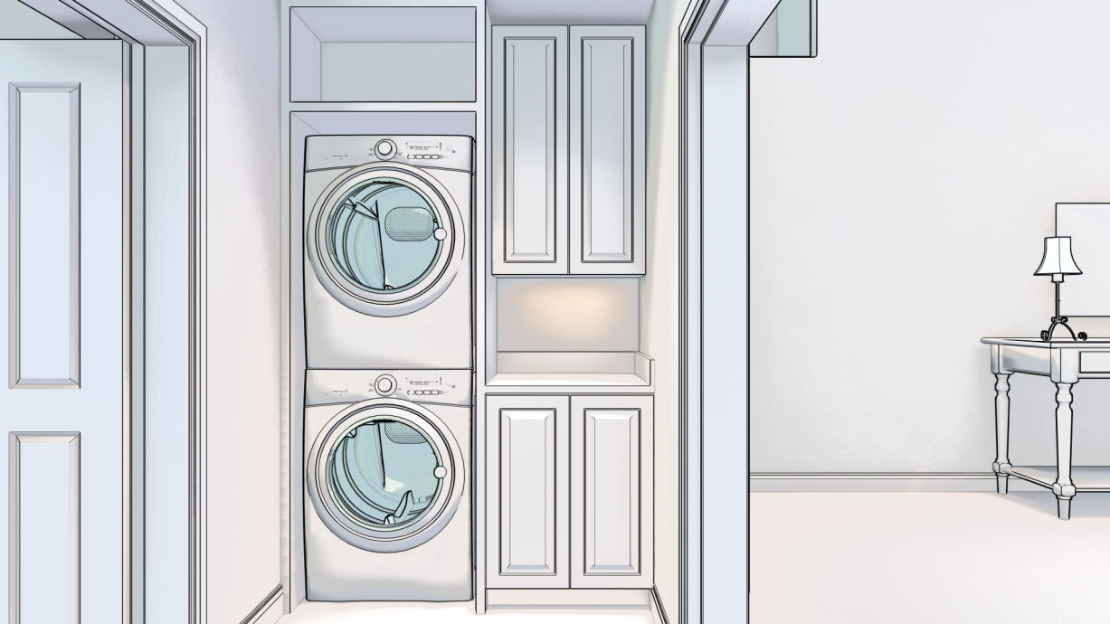 Deer Valley Ski Home Guest Laundry Drawing by Tarsier 3D Studio