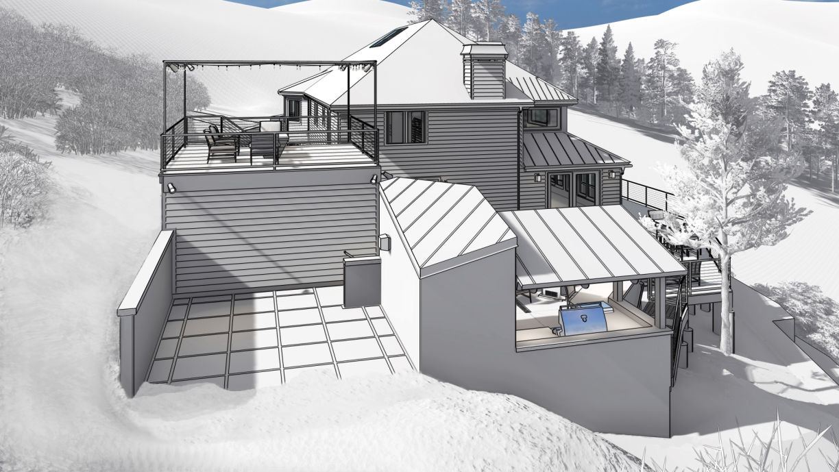 Old Town, Park City Ski Home ski-in ski-out Patio by Tarsier 3D Studio