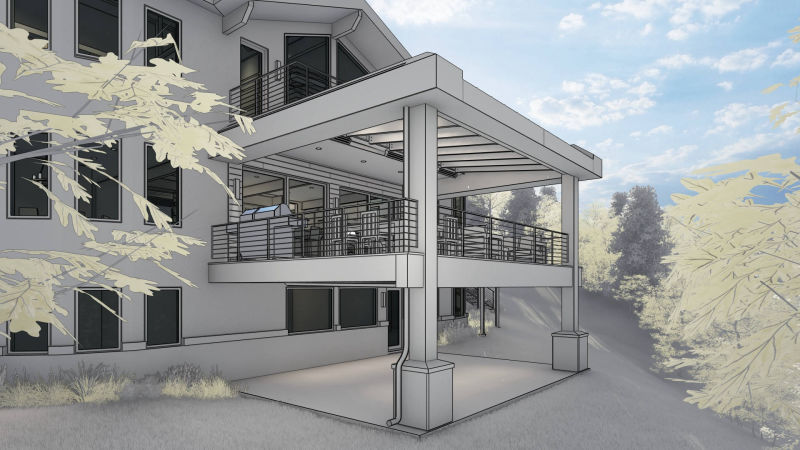 Architectural Design of a Deck in Deer Valley Utah by Tarsier 3D Studio